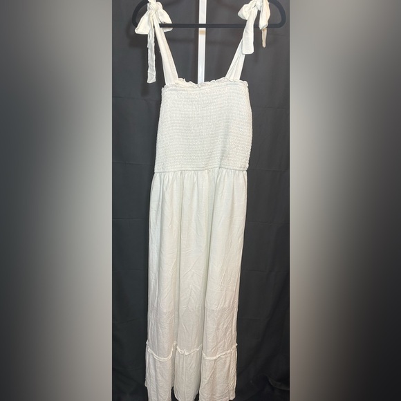 ZESICA Boho Spaghetti Strap, Square Neck, Solid Color Ruffle, A Line Maxi Dress - Picture 9 of 14